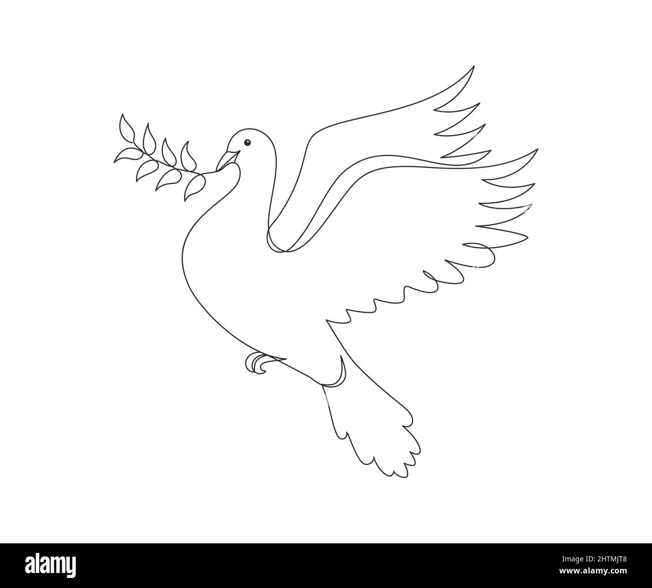 Pigeon dans un style moderne abstrait minimaliste une ligne. Illustration de Vecteur