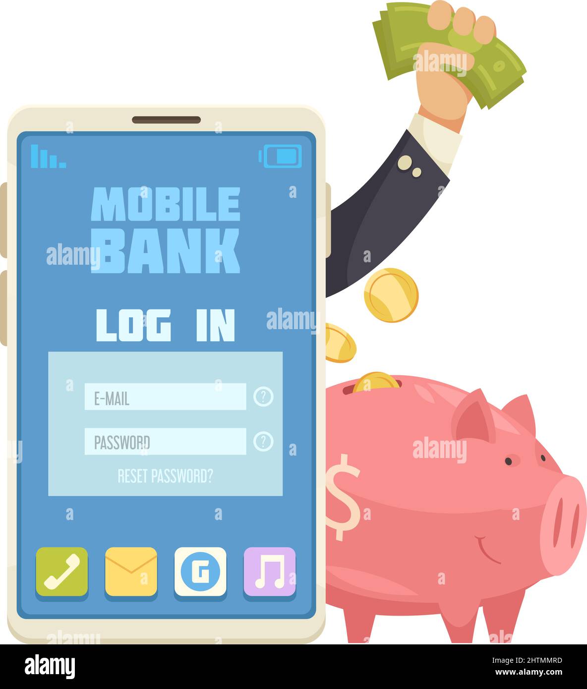 Mobile Se Page de connexion bancaire Banque d'images détourées - Alamy