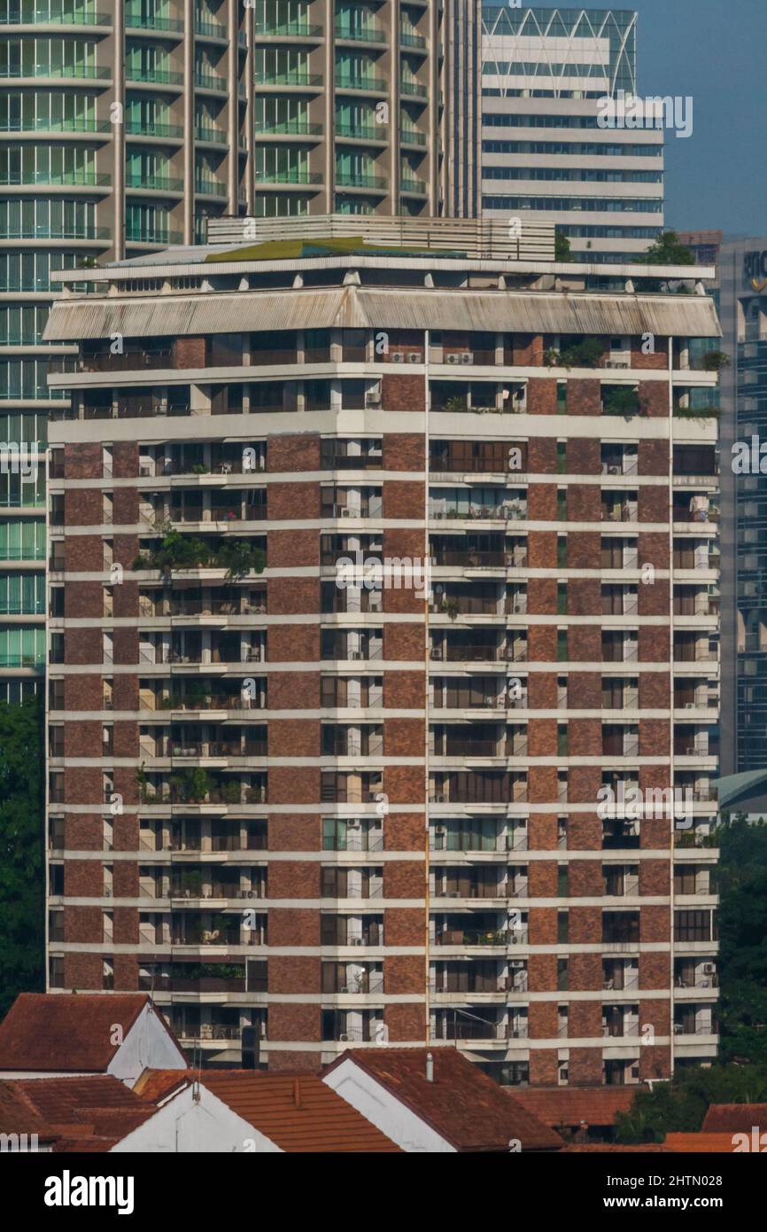 Immeubles résidentiels et d'appartements en hauteur au coeur du quartier central des affaires de KLCC, Bukit Bintang, Kuala Lumpur, Malaisie Banque D'Images