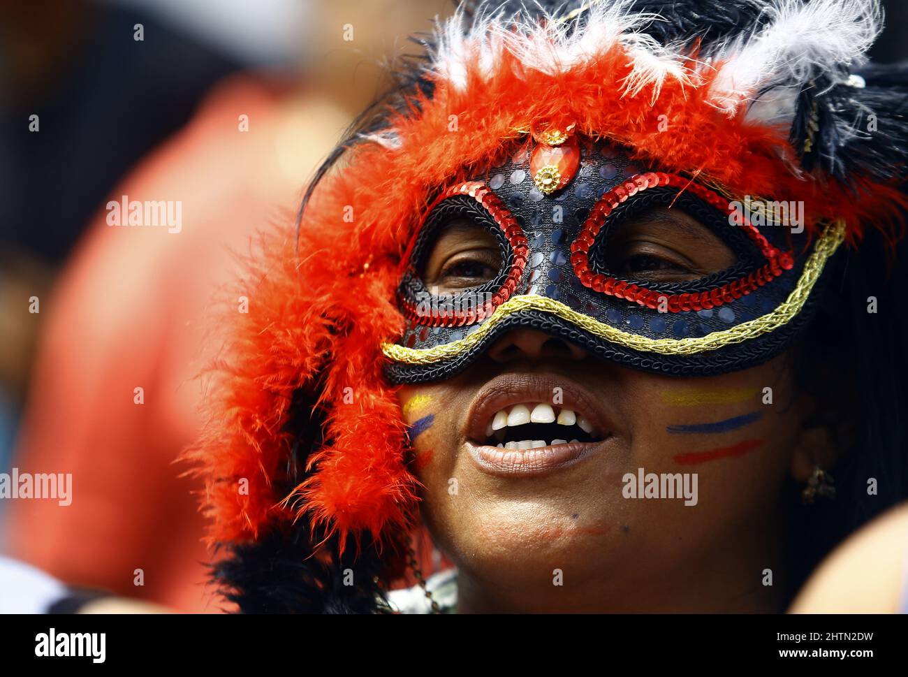 Puerto Cabello, Carabobo, Venezuela. 1st mars 2022. 01 mars 2022. La danse Hammock est une fête qui est célébrée chaque mardi de carnaval, et qui est sur disque, pendant 151 ans, dans le secteur de San Millan, à Puerto Cabello, Carabobo. Ce qui a commencé comme une astuce des esclaves aujourd'hui est une tradition de carnaval qui intègre la musique, le théâtre, la danse et la chanson. À Puerto Cabello, état de Carabobo. Photo: Juan Carlos Hernandez (Credit image: © Juan Carlos Hernandez/ZUMA Press Wire) Banque D'Images