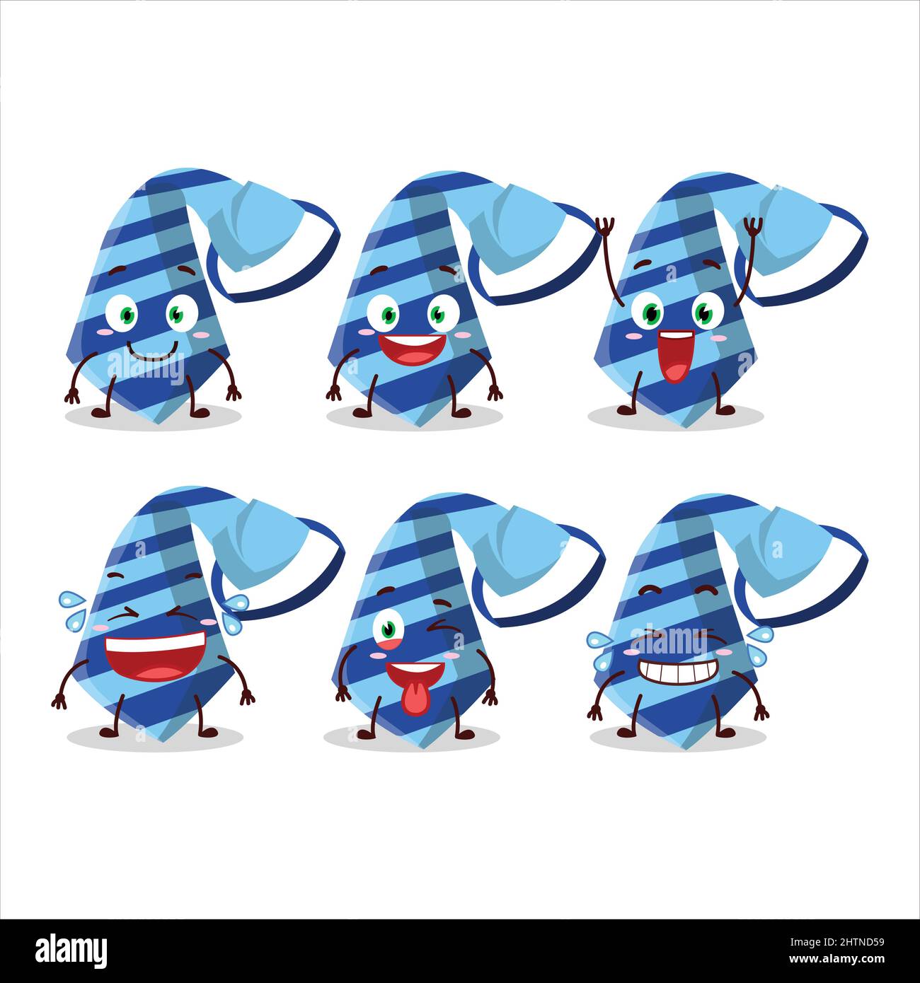 Personnage de dessin animé de cravate bleue avec expression de sourire.  Illustration vectorielle Image Vectorielle Stock - Alamy