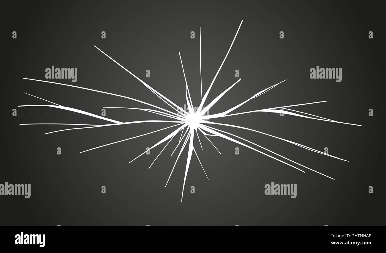 Fissures de la vitre. Glace cassée. Puces sur surface transparente, affichage électronique, fenêtre. Illustration d'esquisse vectorielle. Illustration de Vecteur