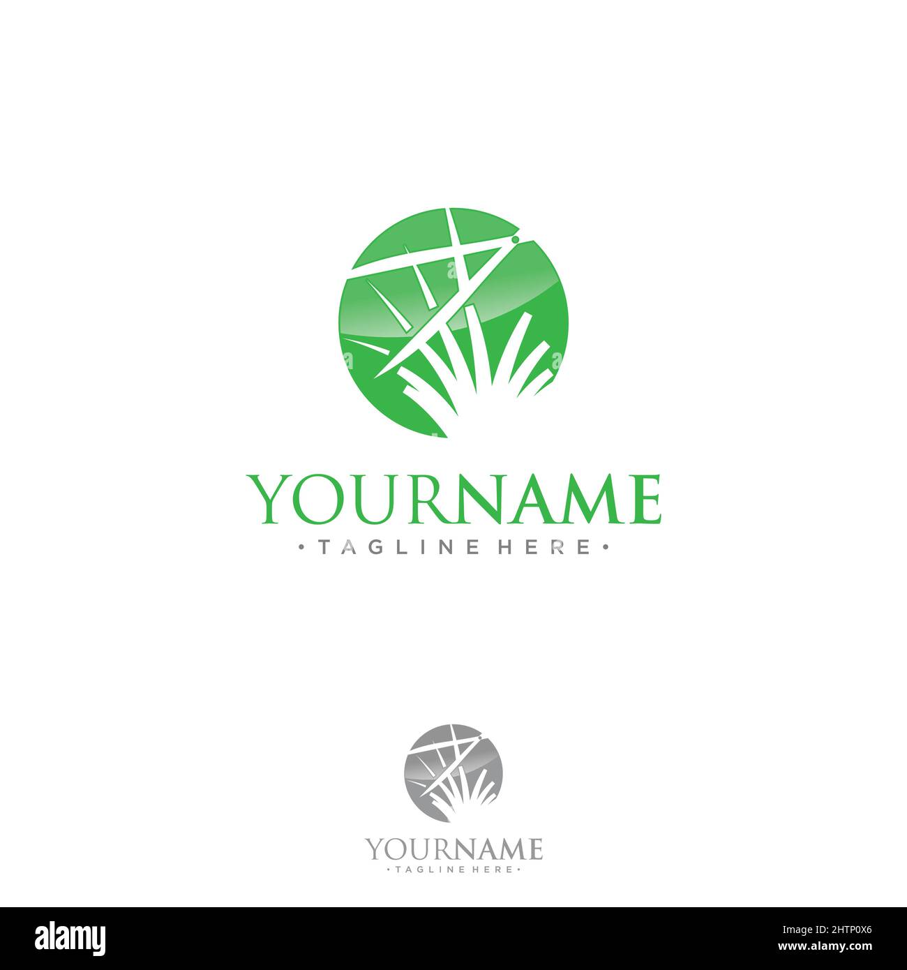 Logo entretien pelouse modèle symbole vectoriel icône avec style de conception moderne. Illustration vectorielle EPS.8 EPS.10 Illustration de Vecteur