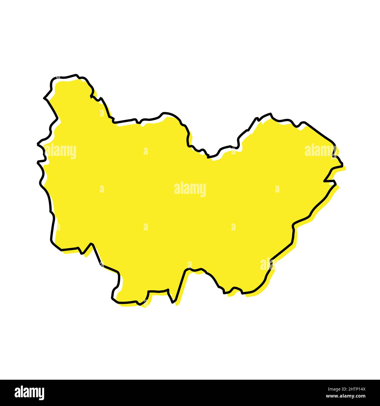 Carte simple de Bourgogne-Franche-Comté est une région de France. Lignes stylisées minimalistes Illustration de Vecteur