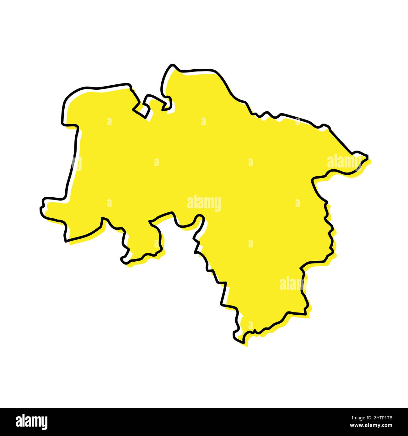 Carte simple de la Basse-Saxe est un état de l'Allemagne. Lignes stylisées minimalistes Illustration de Vecteur