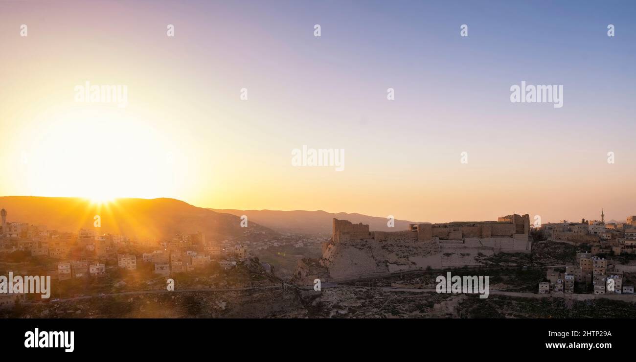 Le château de Kerak, un grand château croisé à Kerak ou Al Karak en Jordanie. Banque D'Images