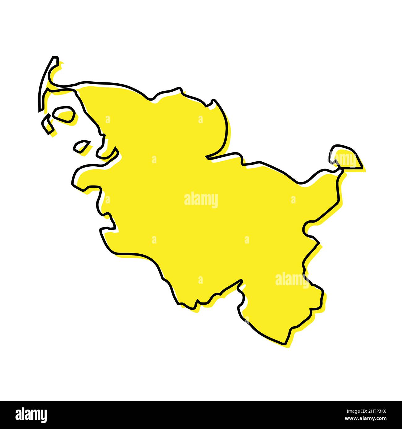 Carte simple du Schleswig-Holstein est un état de l'Allemagne. Lignes stylisées minimalistes Illustration de Vecteur