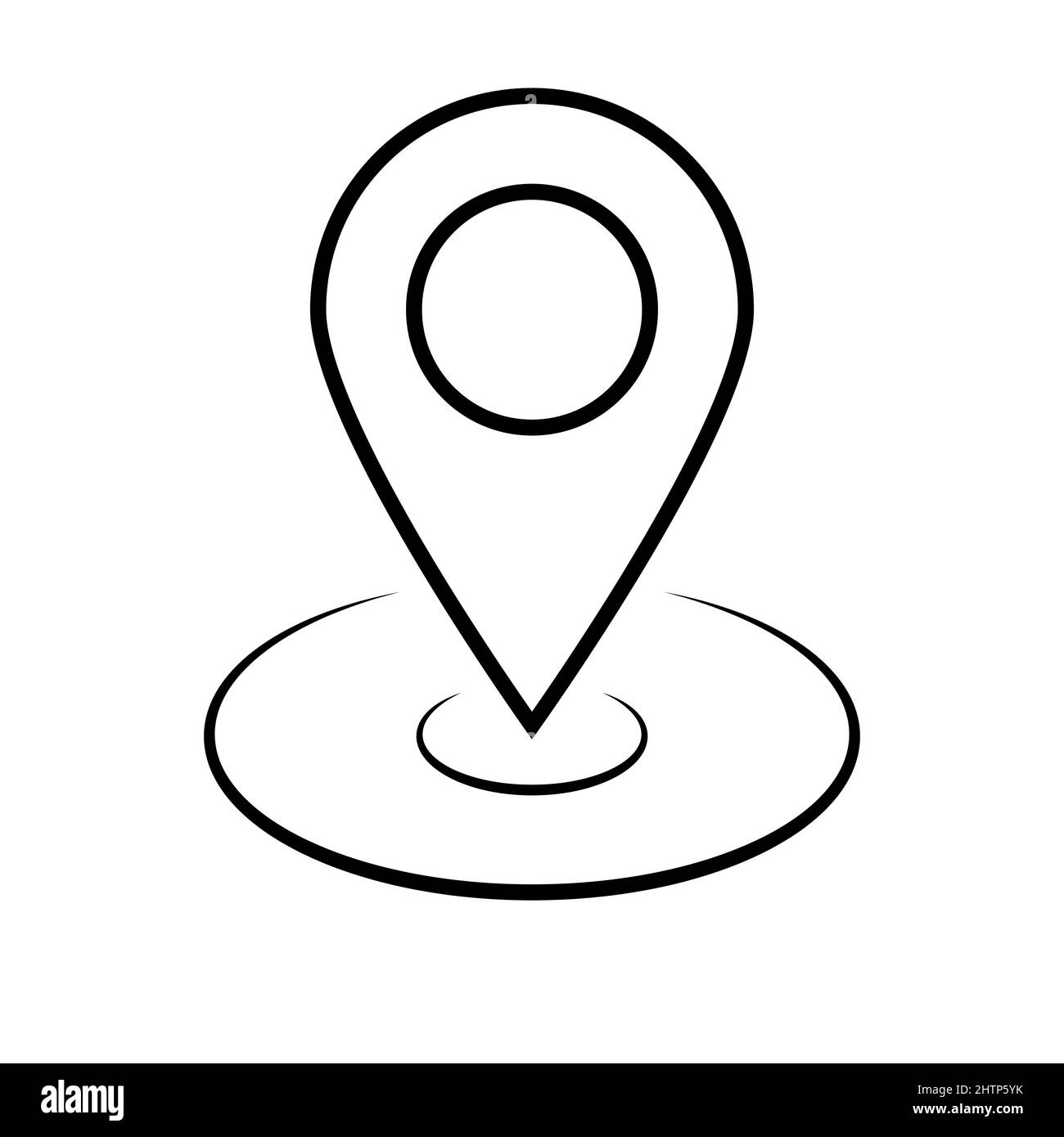 Icône de terrain du point de géolocalisation, signe d'adresse de la carte Illustration de Vecteur