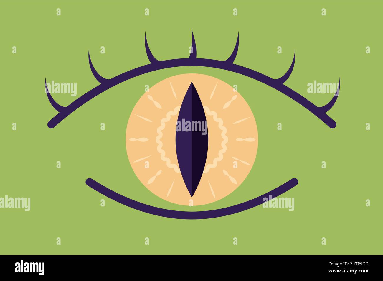 Le symbole de l'œil tout-voyant, la voix du destin, le symbole de la voyance, le cadeau, les pouvoirs magiques, le style plat Illustration de Vecteur