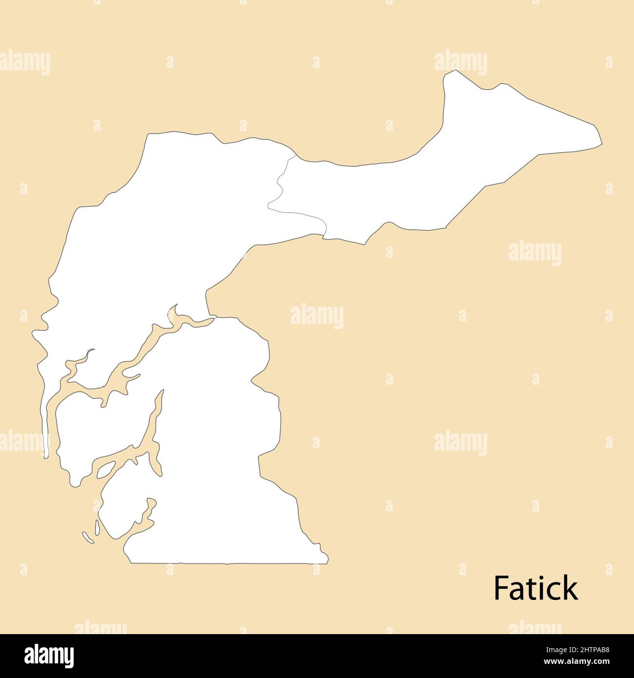 Carte de haute qualité de Fatick est une région du Sénégal, aux frontières des districts Illustration de Vecteur