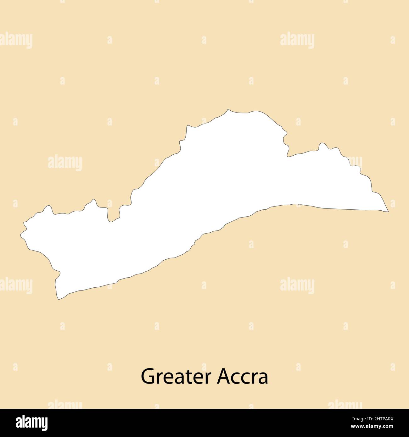 Carte de haute qualité du Grand Accra est une région du Ghana, avec les frontières des districts Illustration de Vecteur