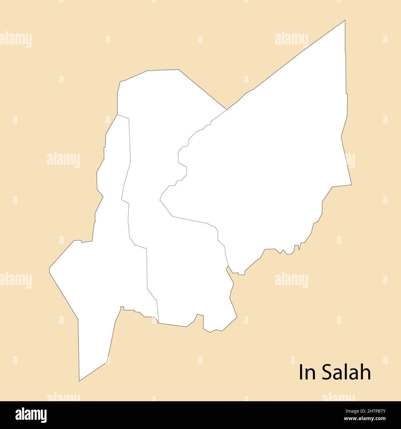 Carte de haute qualité de à Salah est une province d'Algérie, avec des frontières des districts Illustration de Vecteur