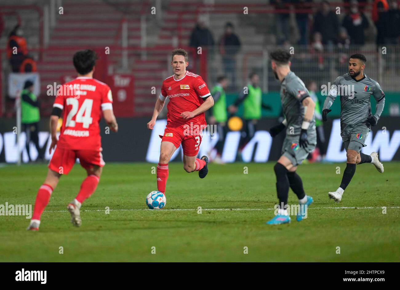 Berlin, Allemagne, 2 mars 2022: Paul Jaeckel de Union Berlin pendant Union Berlin contre FC St. Pauli, coupe allemande, au Stadion an der Alten Försterei. Prix Kim/CSM. Banque D'Images