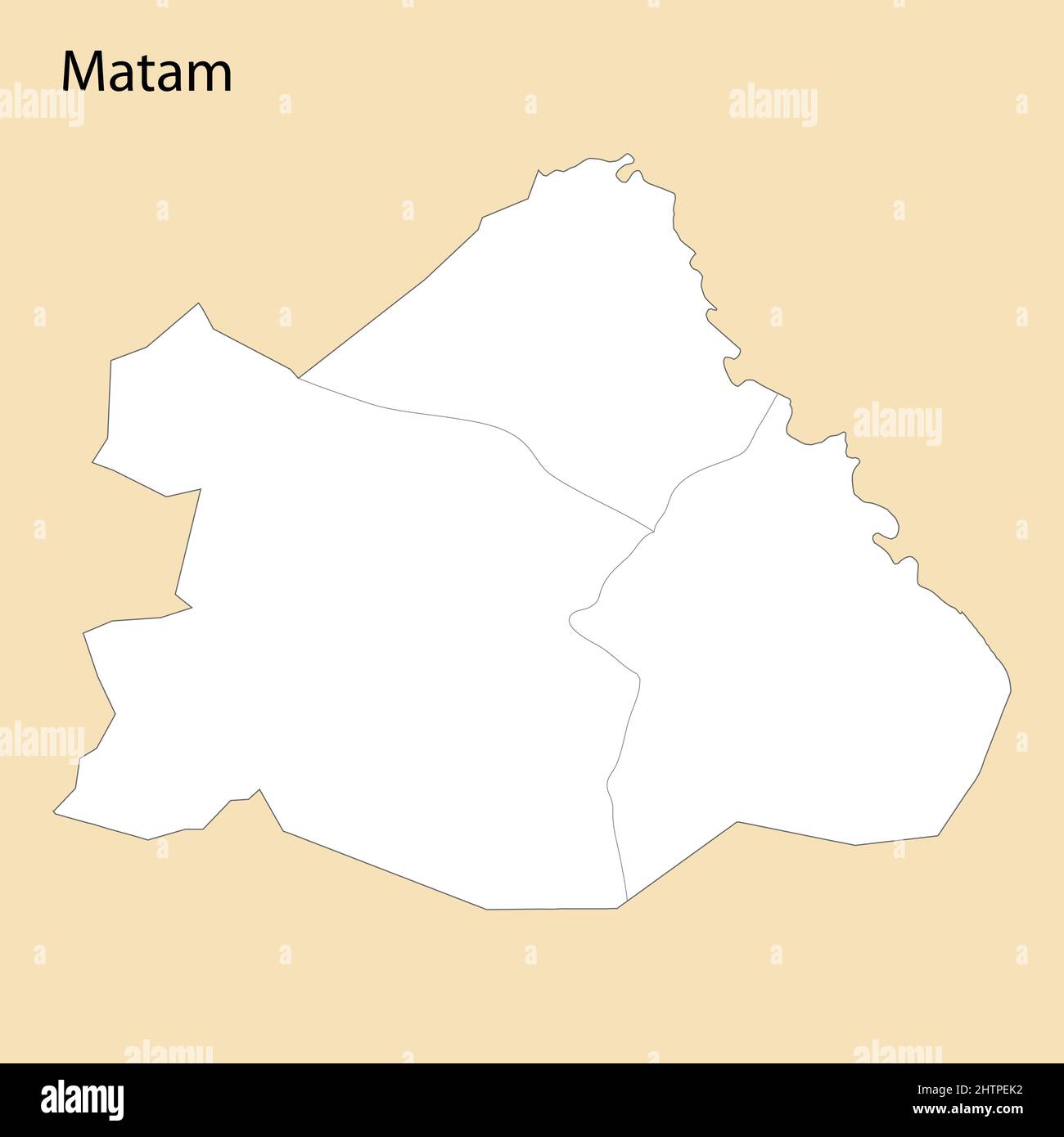 Carte de haute qualité de Matam est une région du Sénégal, avec les frontières des districts Illustration de Vecteur