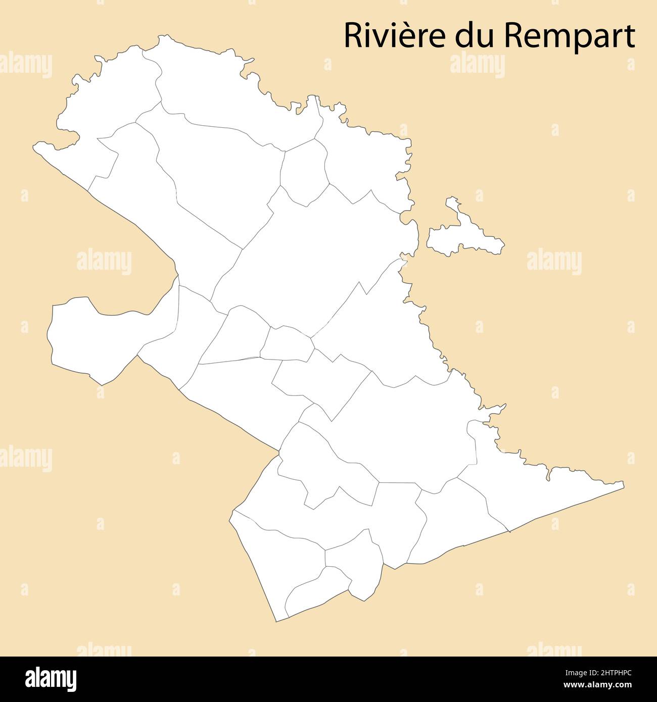 Carte de haute qualité de Rivière du Rempart est une région de Maurice
