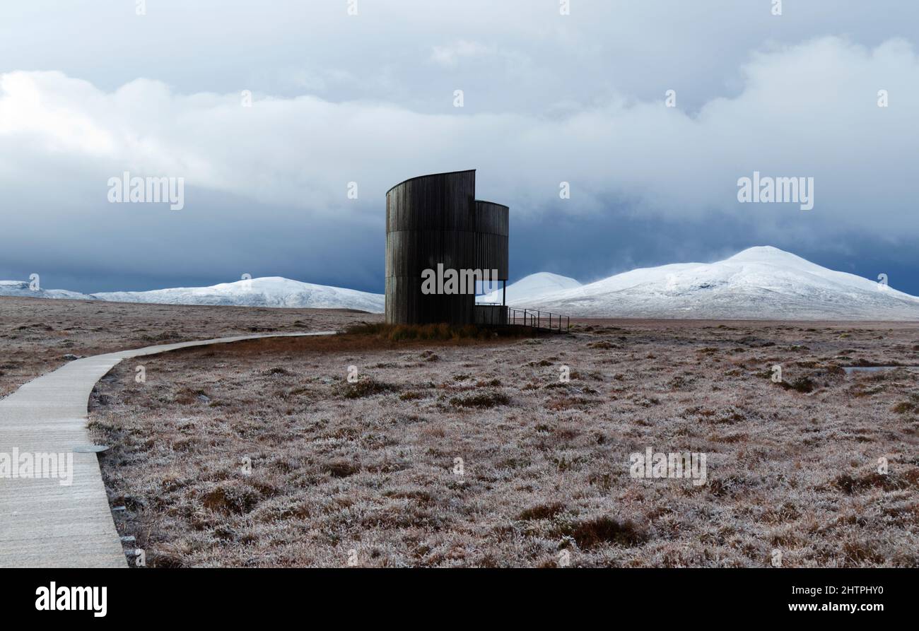 Forsinard coule observation Tower, Sutherland, Écosse Banque D'Images