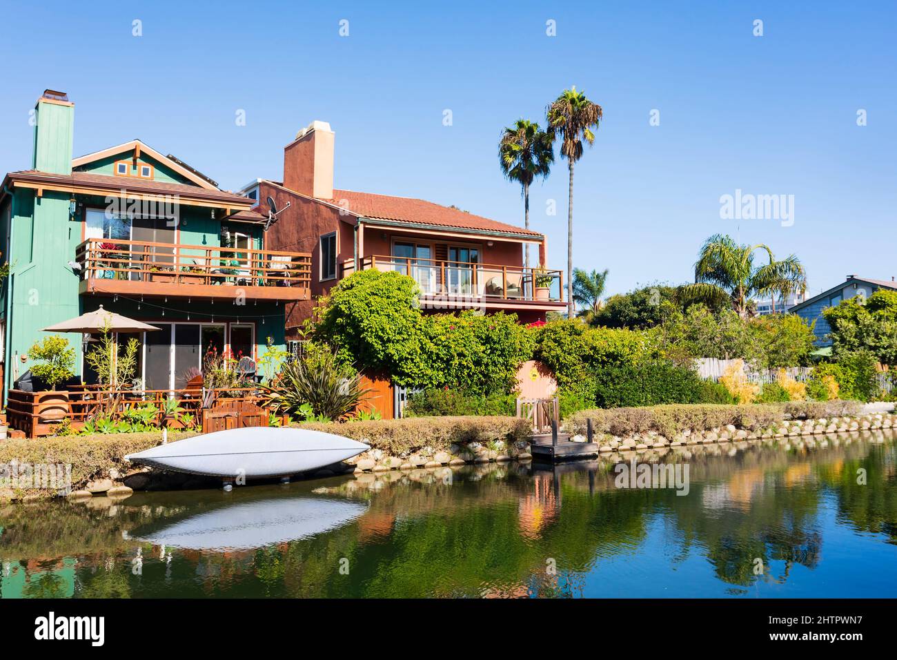 Maisons de luxe dans les canaux de Venise, Santa Monica, Californie, États-Unis d'Amérique. ÉTATS-UNIS. Octobre 2019 Banque D'Images