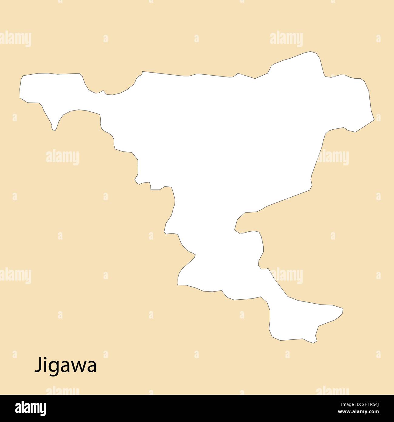 Carte de haute qualité de Jigawa est une région du Nigeria, avec des frontières des districts Illustration de Vecteur