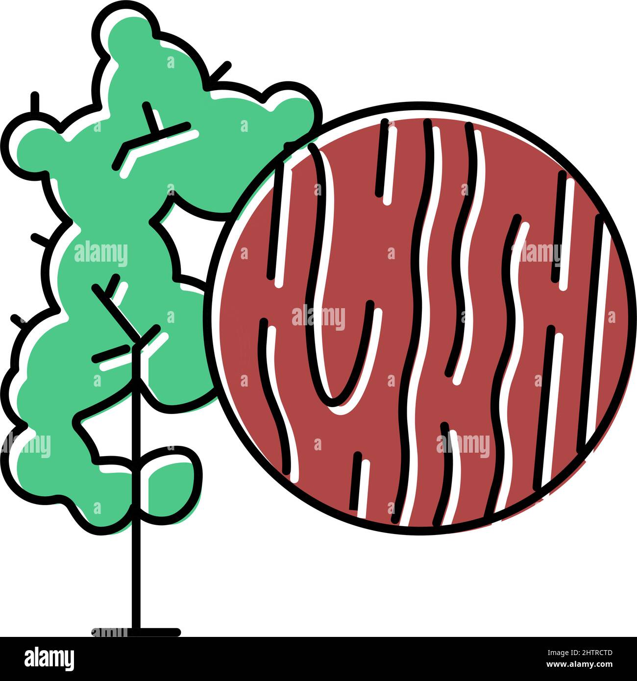 illustration vectorielle de l'icône de couleur de bois d'acajou Illustration de Vecteur