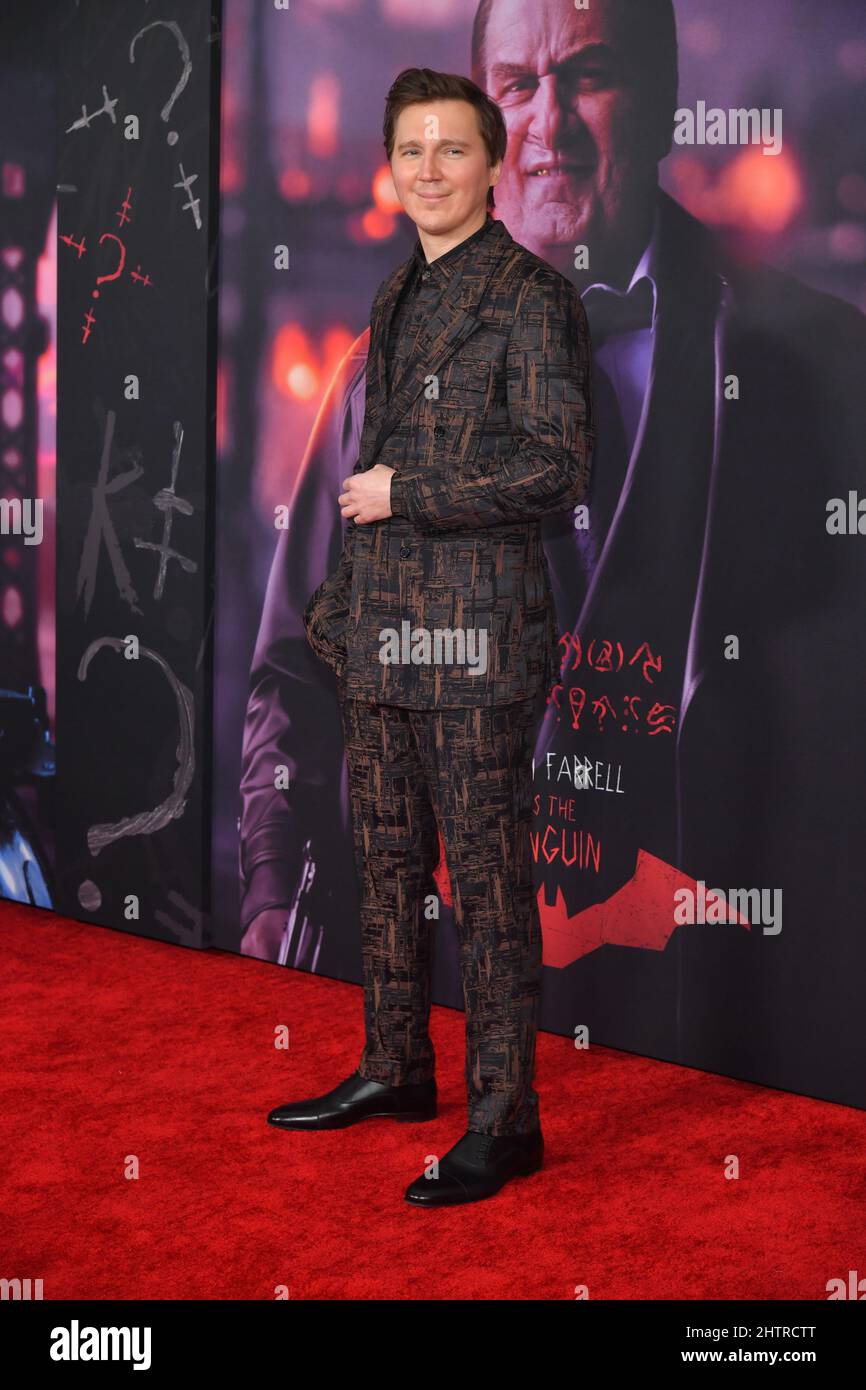 Paul Dano participe à la première mondiale « The Batman » le 01 mars 2022 à New York. Banque D'Images