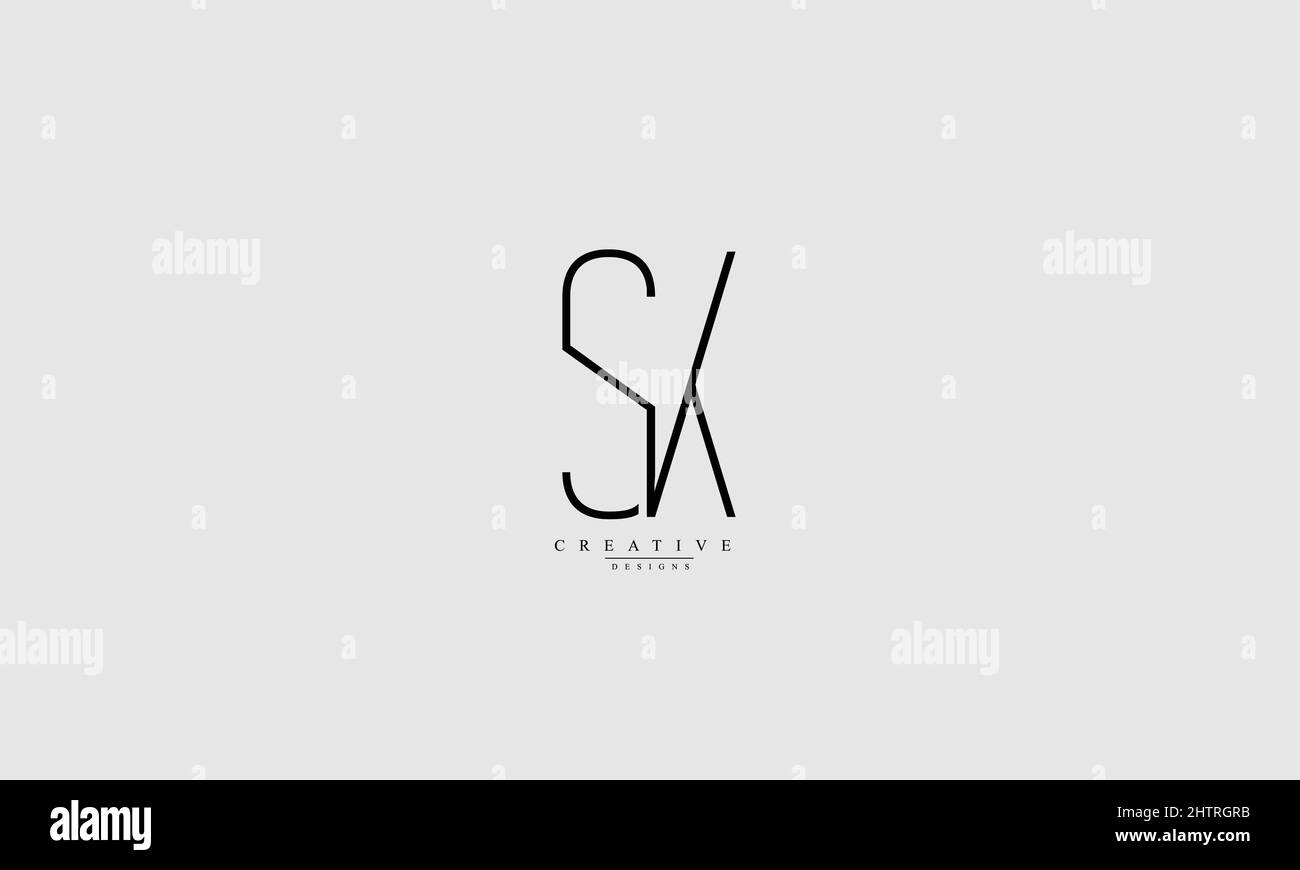 Lettres de l'alphabet initiales Monogram SK KS S K Illustration de Vecteur