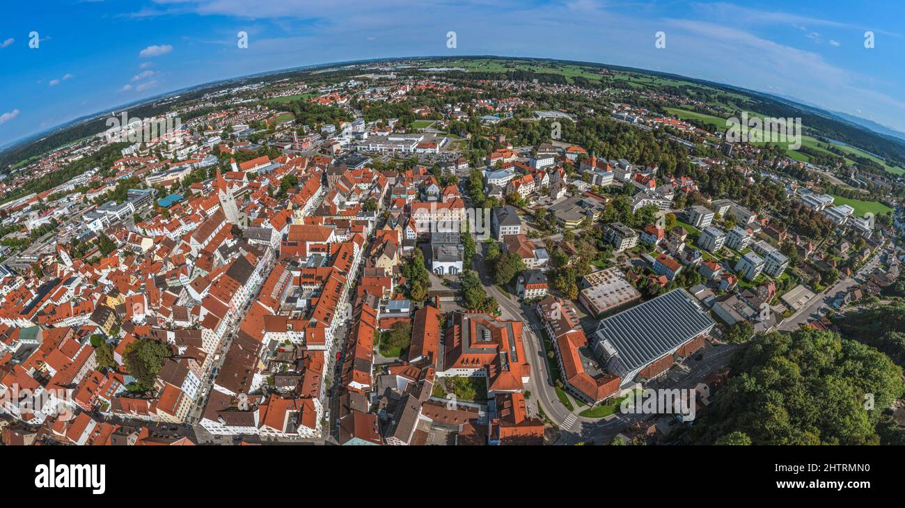 Vue aérienne de Kaufbeuren dans le sud de la Bavière Banque D'Images