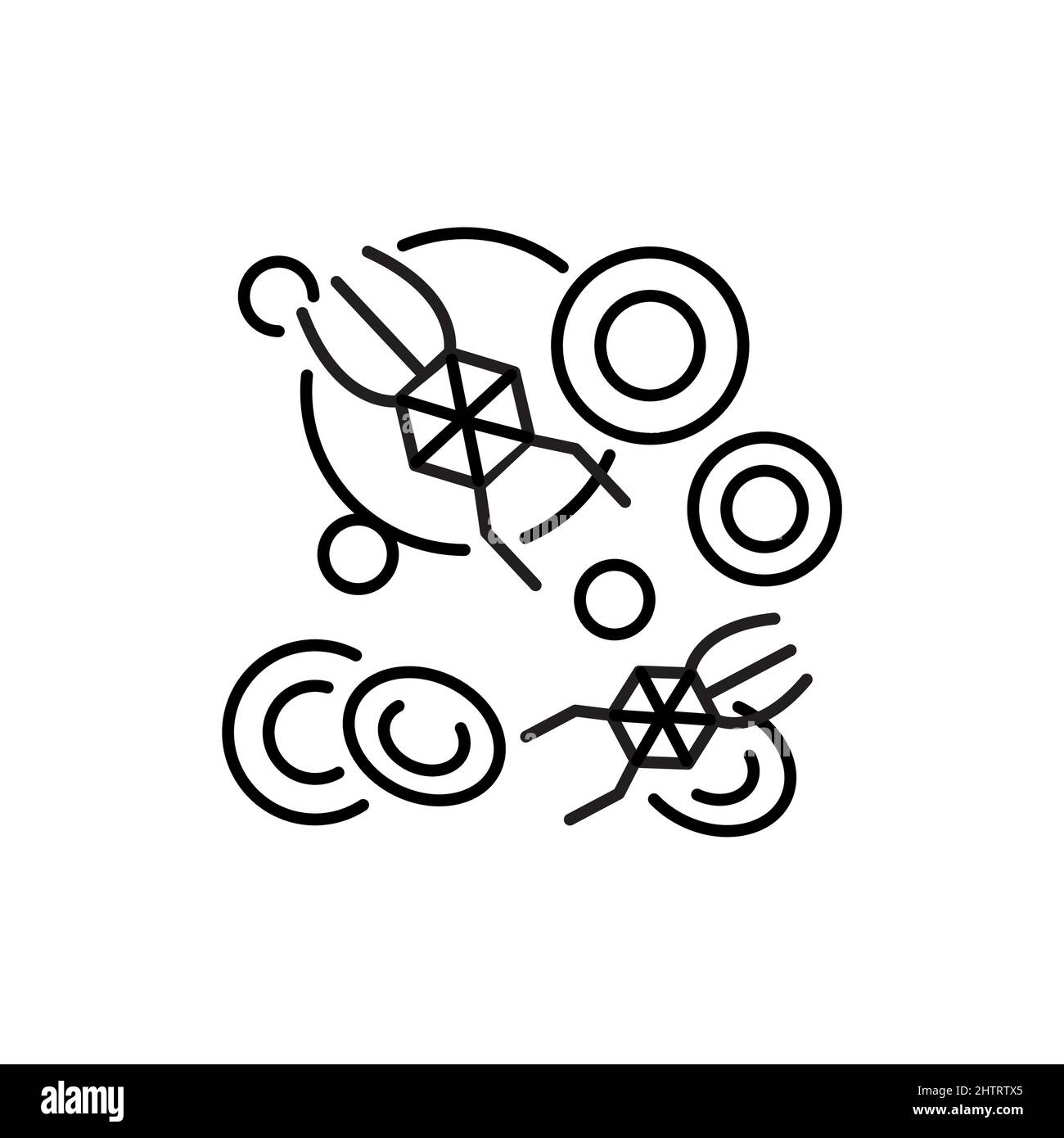 Icône de la ligne de couleur de la chirurgie de Nanorobot.Pictogramme pour page Web, application mobile, Promo. Illustration de Vecteur