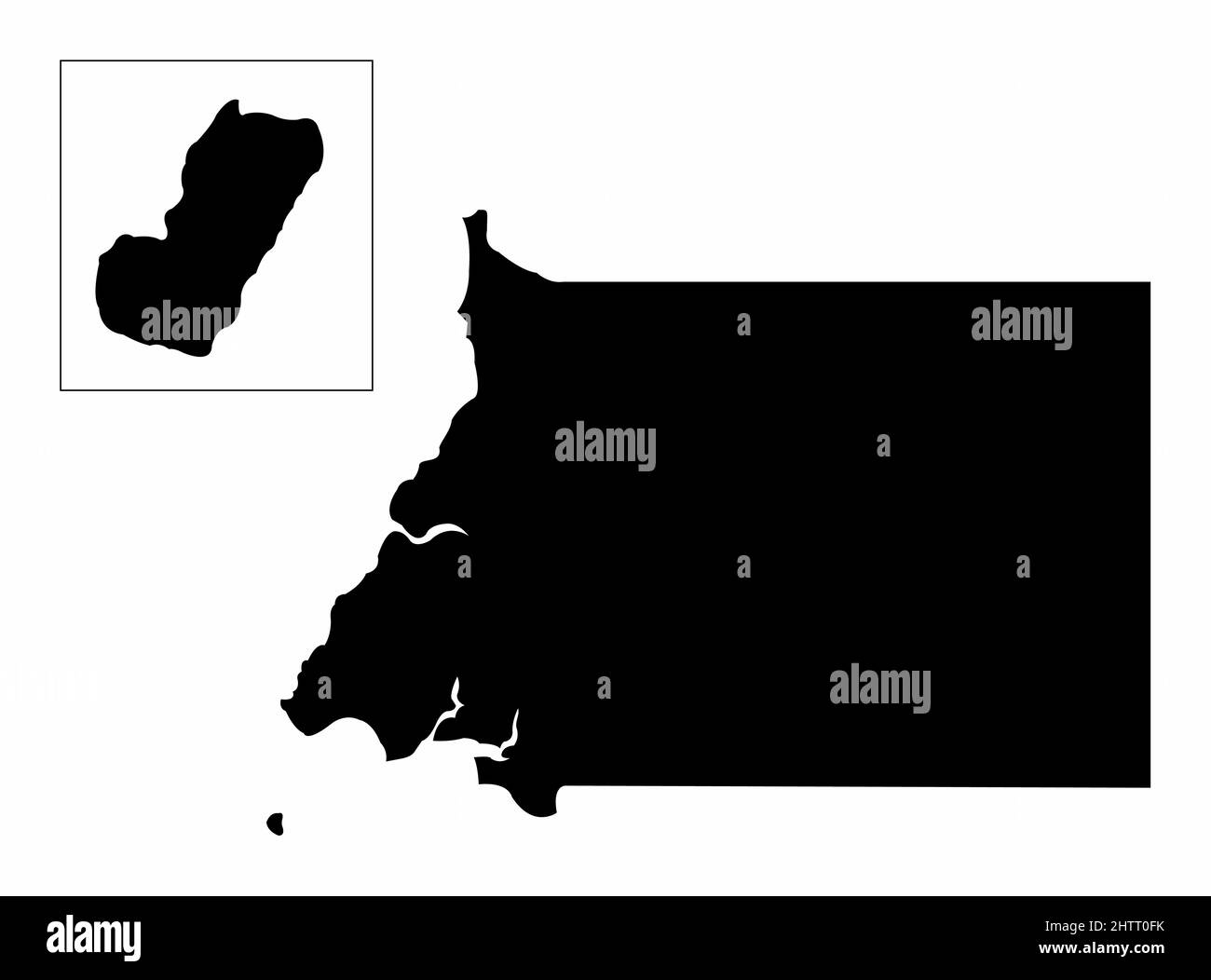 Carte de silhouette de Guinée équatoriale isolée sur fond blanc Illustration de Vecteur