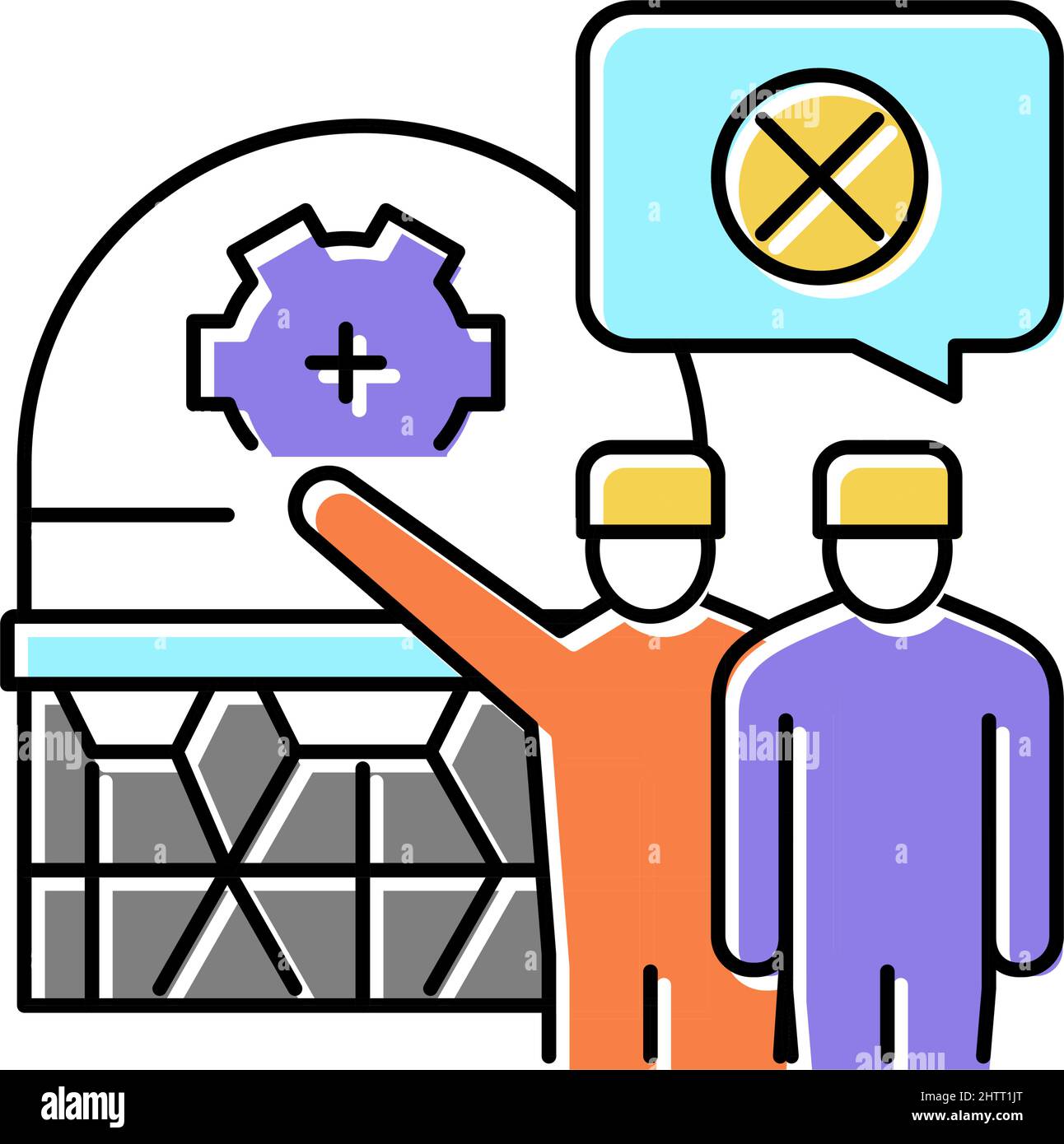 illustration vectorielle de l'icône de couleur de traitement de mise hors service Illustration de Vecteur
