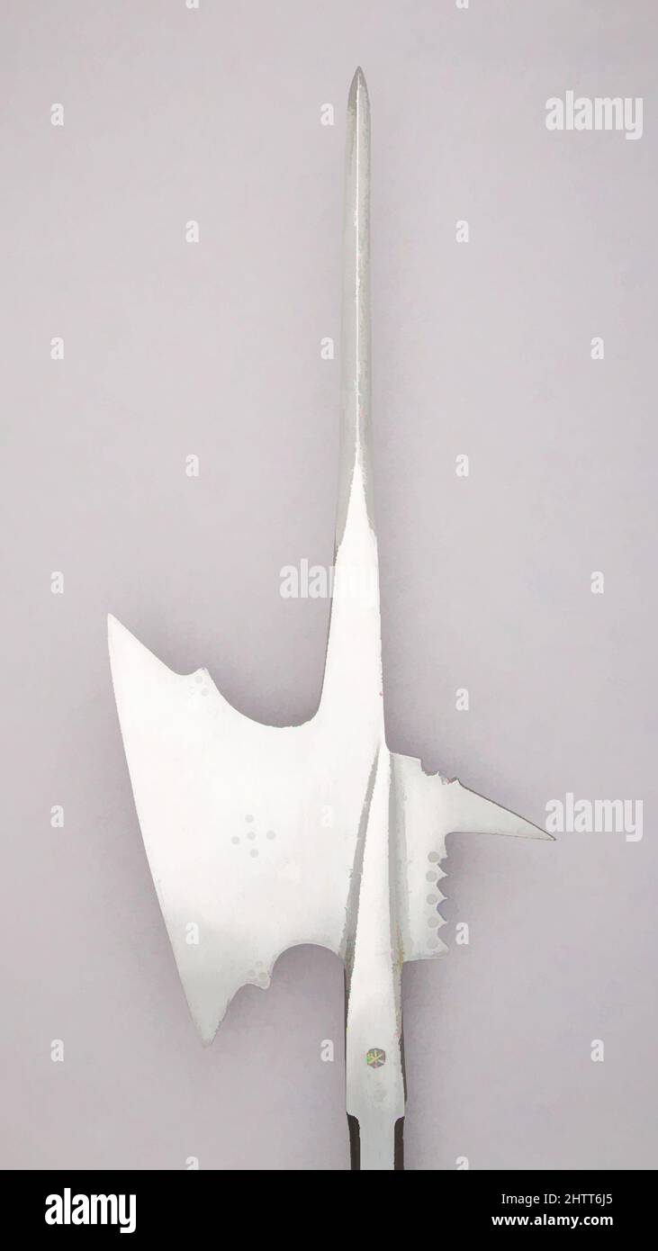 Art inspiré par Halberd, 1500–1525, suisse ou allemand, acier, bois (chêne), fer, L. 8 pi. 10 po (269,1 cm) ; L. de la tête 24 po. (60,9 cm) ; avec 10 1/8 po (25,7 cm) ; poids 5 lb 14 oz (2660 g), Shafted Weapted Weapons, Classic œuvres modernisées par Artotop avec une touche de modernité. Formes, couleur et valeur, impact visuel accrocheur sur l'art émotions par la liberté d'œuvres d'art d'une manière contemporaine. Un message intemporel qui cherche une nouvelle direction créative. Artistes qui se tournent vers le support numérique et créent le NFT Artotop Banque D'Images