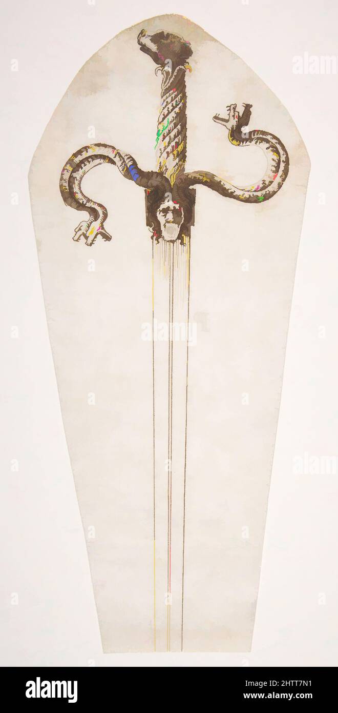 Art inspiré par le dessin d'une épée, 16th–17th siècle, Europe occidentale, stylo et encre sur papier, 10 x 4 1/2 po. (25,4 x 11,4 cm), œuvres sur papier-dessins, œuvres classiques modernisées par Artotop avec une touche de modernité. Formes, couleur et valeur, impact visuel accrocheur sur l'art émotions par la liberté d'œuvres d'art d'une manière contemporaine. Un message intemporel qui cherche une nouvelle direction créative. Artistes qui se tournent vers le support numérique et créent le NFT Artotop Banque D'Images Art inspiré par le dessin d'une épée, 16th–17th siècle, Europe occidentale, stylo et encre sur papier, 10 x 4 1/2 po. (25,4 x 11,4 cm), œuvres sur papier-dessins, œuvres classiques modernisées par Artotop avec une touche de modernité. Formes, couleur et valeur, impact visuel accrocheur sur l'art émotions par la liberté d'œuvres d'art d'une manière contemporaine. Un message intemporel qui cherche une nouvelle direction créative. Artistes qui se tournent vers le support numérique et créent le NFT Artotop Banque D'Images