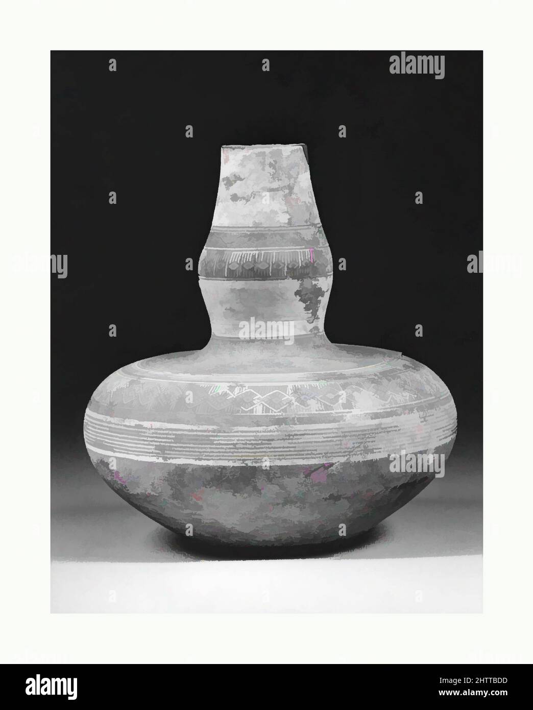 Art inspiré par une bouteille à col bulbeux, env. 14th siècle, Thaïlande, terre cuite, H. 6 5/8 po. (16,9 cm), céramique, oeuvres classiques modernisées par Artotop avec une touche de modernité. Formes, couleur et valeur, impact visuel accrocheur sur l'art émotions par la liberté d'œuvres d'art d'une manière contemporaine. Un message intemporel qui cherche une nouvelle direction créative. Artistes qui se tournent vers le support numérique et créent le NFT Artotop Banque D'Images