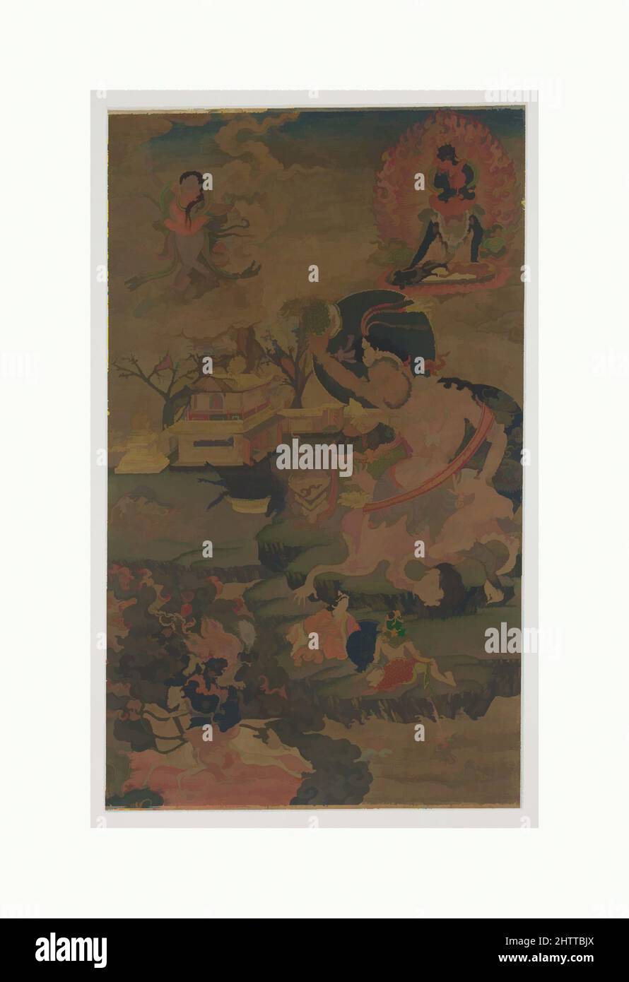 Art inspiré par Mahasidha Damarupa, 18th siècle, Tibet, Distemper sur tissu, total: 25 3/8 x 15 1/4 po. (64,5 x 38,7 cm), peintures, oeuvres classiques modernisées par Artotop avec une touche de modernité. Formes, couleur et valeur, impact visuel accrocheur sur l'art émotions par la liberté d'œuvres d'art d'une manière contemporaine. Un message intemporel qui cherche une nouvelle direction créative. Artistes qui se tournent vers le support numérique et créent le NFT Artotop Banque D'Images