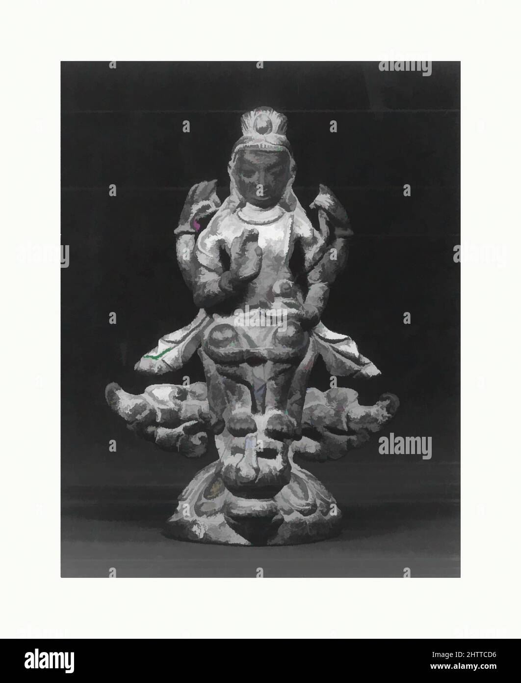 Art inspiré par assis quatre-armés Shiva, période Malla, 12th siècle, Népal (vallée de Katmandou), cuivre, H. 3 1/4 po (8,3 cm), Sculpture, oeuvres classiques modernisées par Artotop avec une touche de modernité. Formes, couleur et valeur, impact visuel accrocheur sur l'art émotions par la liberté d'œuvres d'art d'une manière contemporaine. Un message intemporel qui cherche une nouvelle direction créative. Artistes qui se tournent vers le support numérique et créent le NFT Artotop Banque D'Images