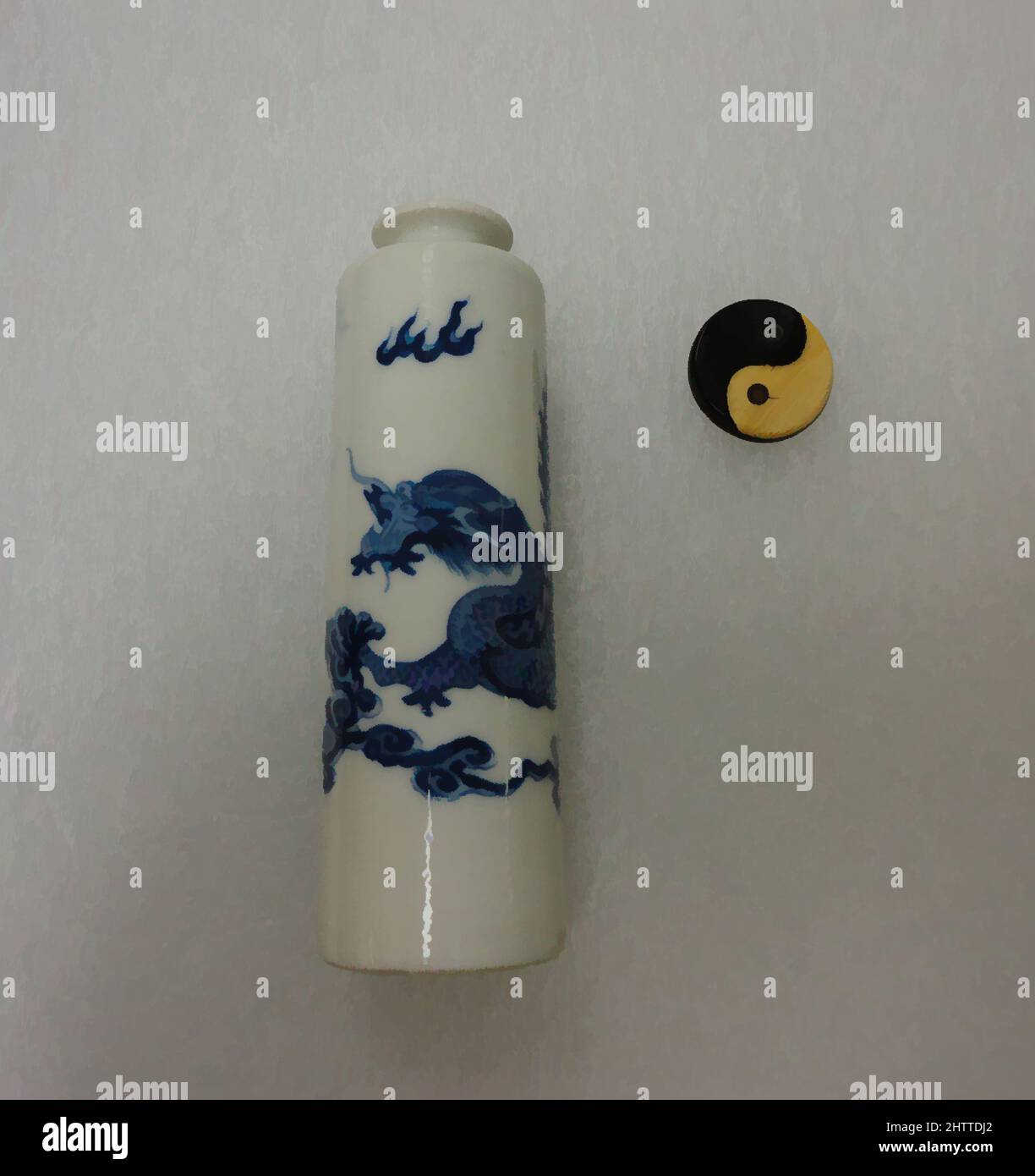Bouteille à priser, dynastie Qing, xixe siècle, Chine, Porcelaine, H. 4 11/16 in. (11,9 cm), bouteilles de tabac à priser Banque D'Images