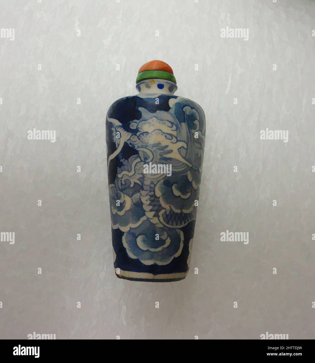 Vase miniature, de la dynastie Qing (1644-1911), fin du xixe siècle, la Chine, Porcelaine, H. 2 11/16 in. (6,8 cm), bouteilles de tabac à priser Banque D'Images