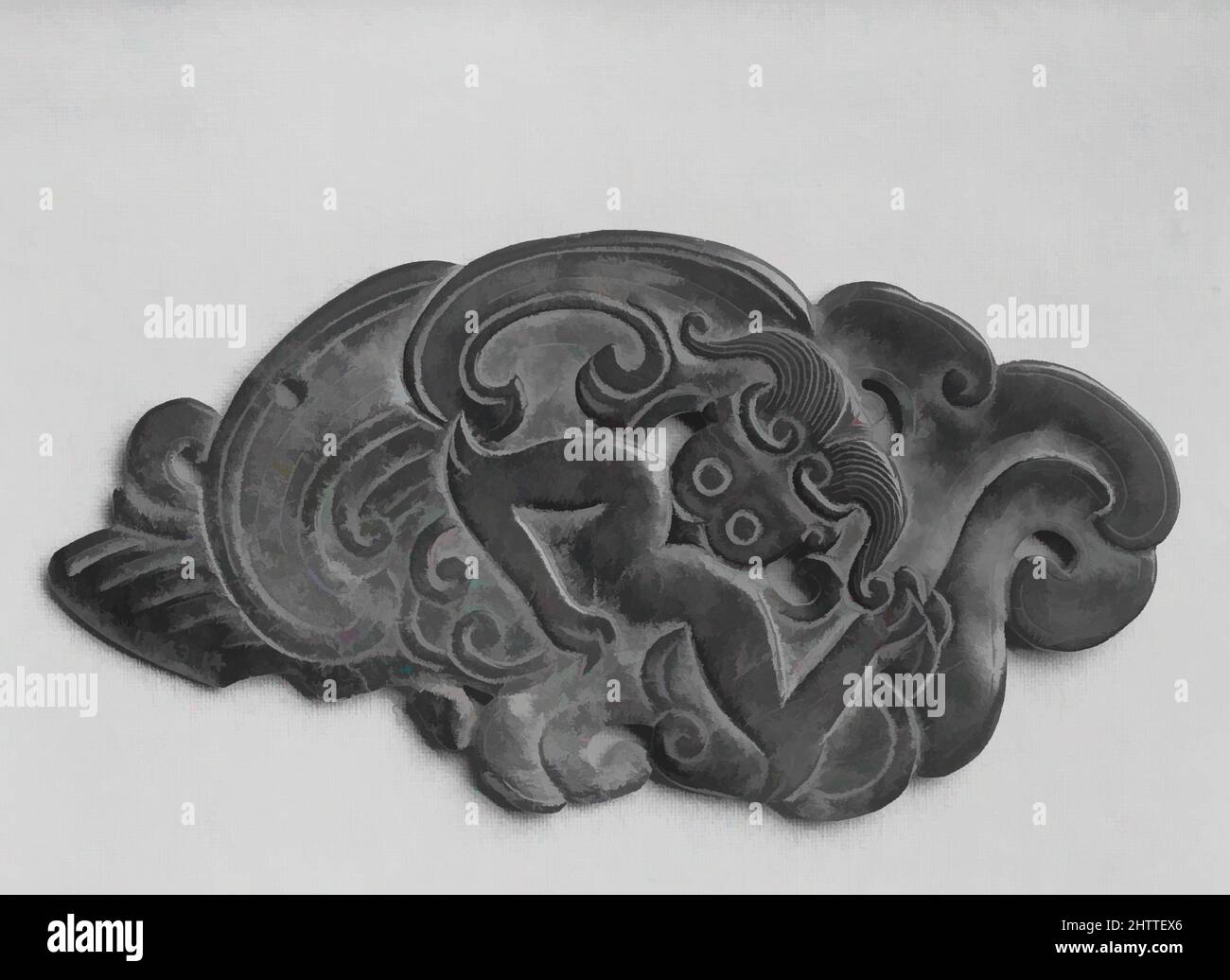 Art inspiré par l'ornement : Love Token, Han Dynasty (206 B.C.–A.D. 220), Chine, Jade, H. 2 1/2 po. (6,4 cm) ; avec 4 7/8 po (12,4 cm), Jade, oeuvres classiques modernisées par Artotop avec une touche de modernité. Formes, couleur et valeur, impact visuel accrocheur sur l'art émotions par la liberté d'œuvres d'art d'une manière contemporaine. Un message intemporel qui cherche une nouvelle direction créative. Artistes qui se tournent vers le support numérique et créent le NFT Artotop Banque D'Images