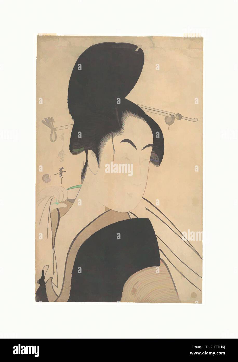 Art inspiré par la femme après un bain, période Edo (1615–1868), env. 1795, Japon, imprimé polychrome sur bois ; encre et couleur sur papier, H. 15 po. (38,1 cm) ; avec 9 1/2 po (24,1 cm), Prints, Kitagawa Utamaro (japonais, 1753?–1806, oeuvres classiques modernisées par Artotop avec une touche de modernité. Formes, couleur et valeur, impact visuel accrocheur sur l'art émotions par la liberté d'œuvres d'art d'une manière contemporaine. Un message intemporel qui cherche une nouvelle direction créative. Artistes qui se tournent vers le support numérique et créent le NFT Artotop Banque D'Images