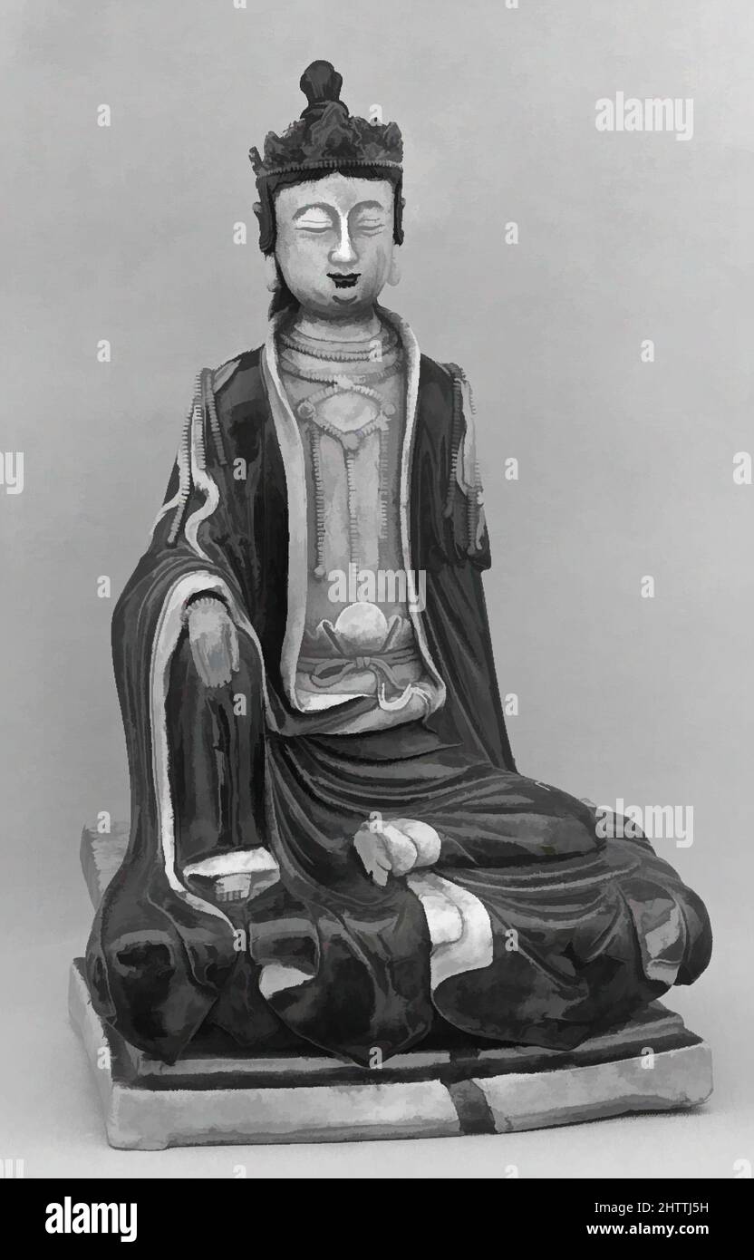 Art inspiré par la figure de Guanyin, dynastie Ming (1368–1644), Chine, porcelaine, H. 13 po. (33 cm), céramique, oeuvres classiques modernisées par Artotop avec une touche de modernité. Formes, couleur et valeur, impact visuel accrocheur sur l'art émotions par la liberté d'œuvres d'art d'une manière contemporaine. Un message intemporel qui cherche une nouvelle direction créative. Artistes qui se tournent vers le support numérique et créent le NFT Artotop Banque D'Images