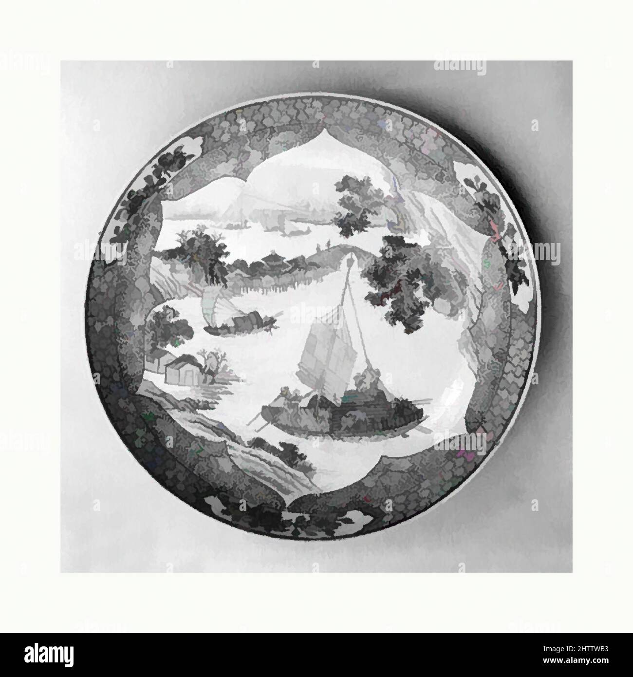 Art inspiré par plate, dynastie Qing (1644–1911), période Qianlong (1736–95), Chine, porcelaine, Diam. 8 po (20,3 cm), céramique, oeuvres classiques modernisées par Artotop avec une touche de modernité. Formes, couleur et valeur, impact visuel accrocheur sur l'art émotions par la liberté d'œuvres d'art d'une manière contemporaine. Un message intemporel qui cherche une nouvelle direction créative. Artistes qui se tournent vers le support numérique et créent le NFT Artotop Banque D'Images