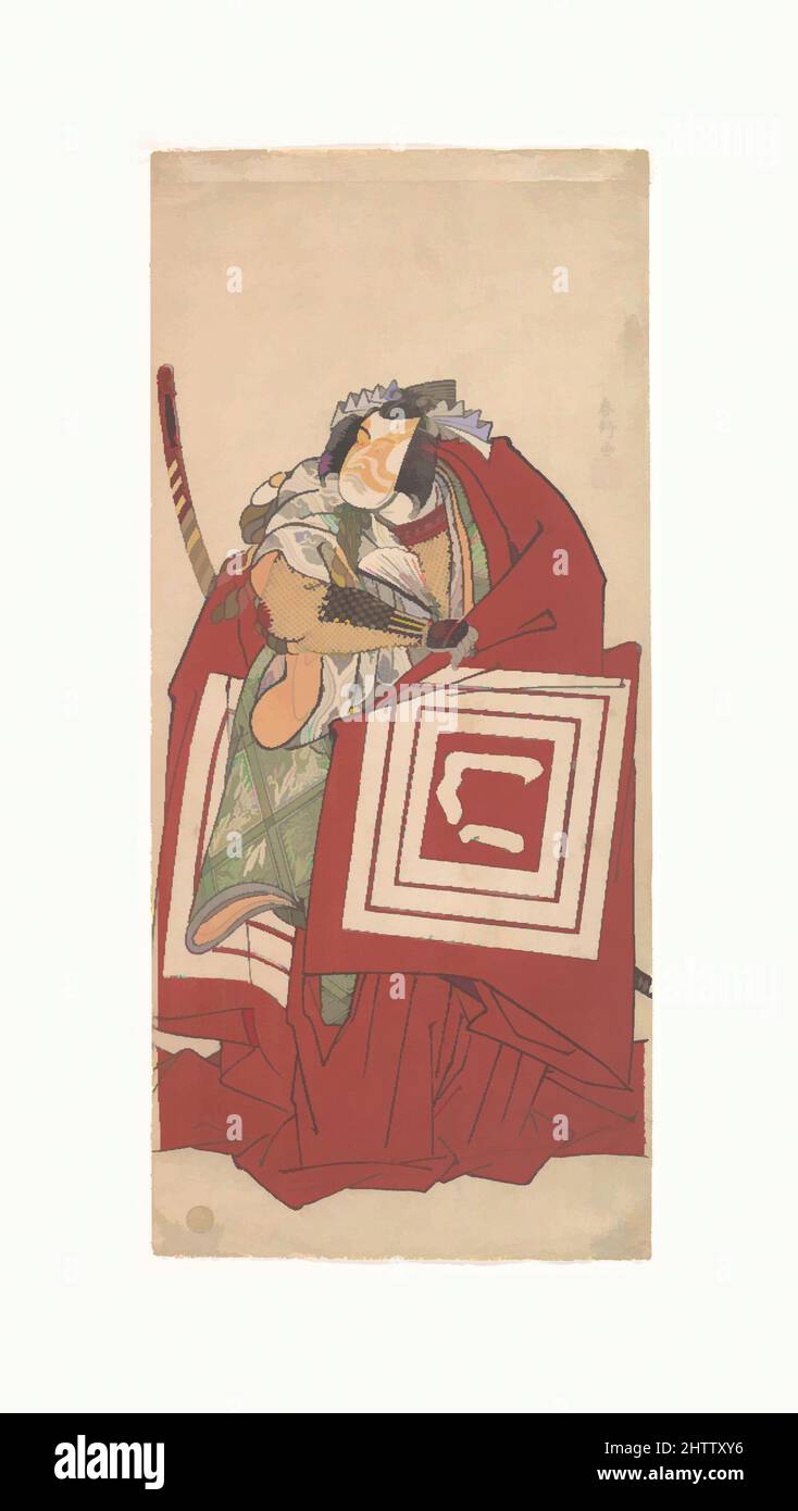 Art inspiré par l'acteur Kabuki Ichikawa Monnosuke II comme Shinozuka dans un Shibaraku (arrêtez-vous là !) Scène, 二代目市川門之助, période Edo (1615–1868), 11th mois, 1790, Japon, imprimé bois polychrome ; encre et couleur sur papier, Hosobaran 12 7/8 x 5 3/4 po. (32,7 x 14,6 cm), tirages, Katsukawa Shunkō, œuvres classiques modernisées par Artotop avec une touche de modernité. Formes, couleur et valeur, impact visuel accrocheur sur l'art émotions par la liberté d'œuvres d'art d'une manière contemporaine. Un message intemporel qui cherche une nouvelle direction créative. Artistes qui se tournent vers le support numérique et créent le NFT Artotop Banque D'Images