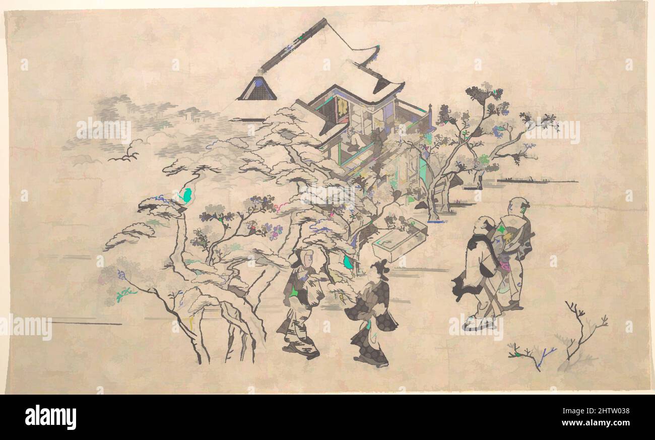 Art inspiré par le temple Kiyomidzu de Kyoto, époque Edo (1615–1868), Japon, imprimé en bois monochrome ; encre sur papier, 10 1/4 x 16 3/4 po (26 x 42,5 cm), estampes, Hishikawa Moronobu (japonais, mort en 1694, oeuvres classiques modernisées par Artotop avec une touche de modernité. Formes, couleur et valeur, impact visuel accrocheur sur l'art émotions par la liberté d'œuvres d'art d'une manière contemporaine. Un message intemporel qui cherche une nouvelle direction créative. Artistes qui se tournent vers le support numérique et créent le NFT Artotop Banque D'Images