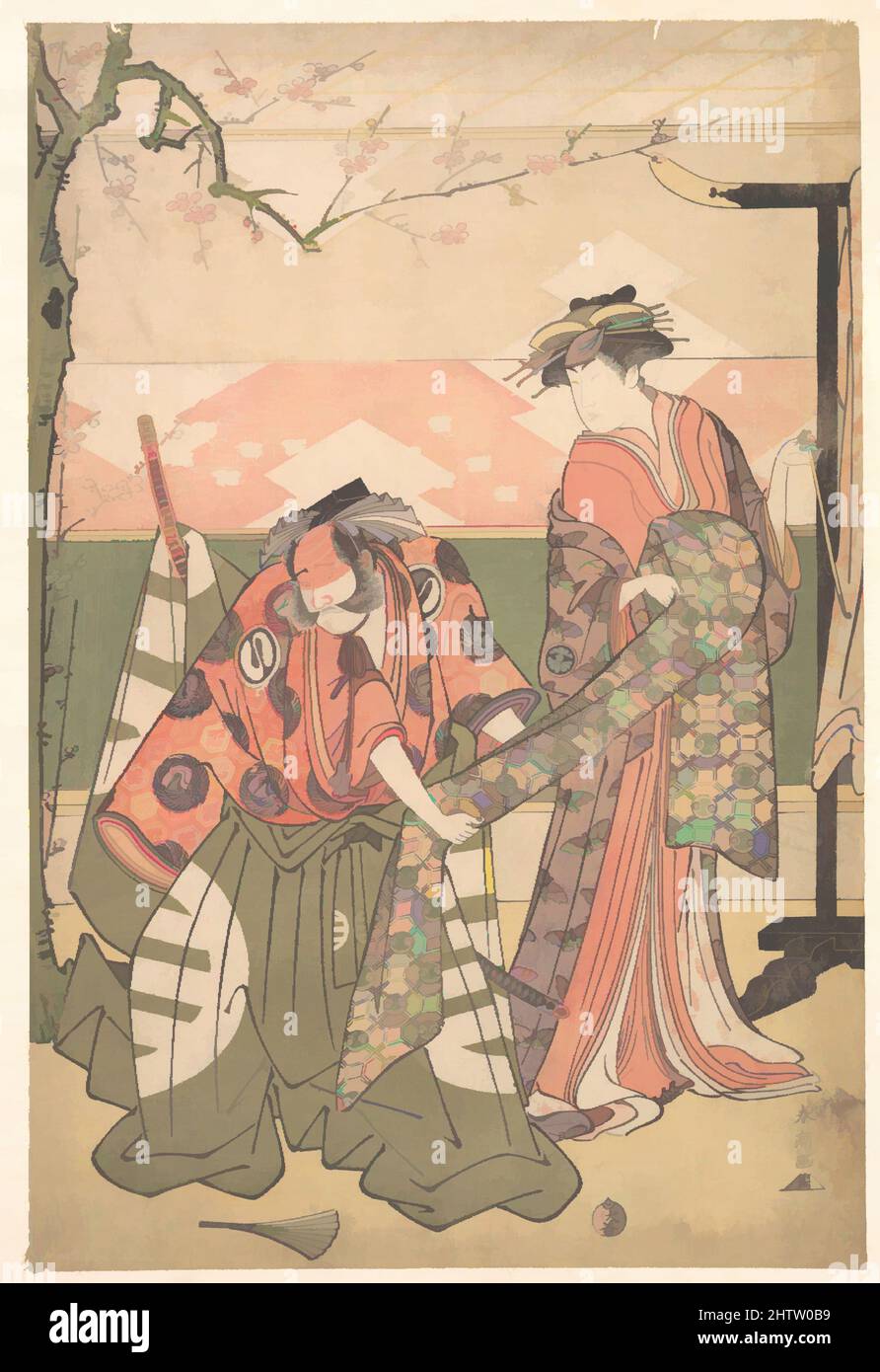 Art inspiré par la scène d'un drame, période Edo (1615–1868), env. 1789, Japon, imprimé en polychrome sur bois ; encre et couleur sur papier, 14 3/8 × 10 po. (36,5 × 25,4 cm), tirages, Katsukawa Shunchō (japonais, active ca. 1783–95, œuvres classiques modernisées par Artotop avec une touche de modernité. Formes, couleur et valeur, impact visuel accrocheur sur l'art émotions par la liberté d'œuvres d'art d'une manière contemporaine. Un message intemporel qui cherche une nouvelle direction créative. Artistes qui se tournent vers le support numérique et créent le NFT Artotop Banque D'Images