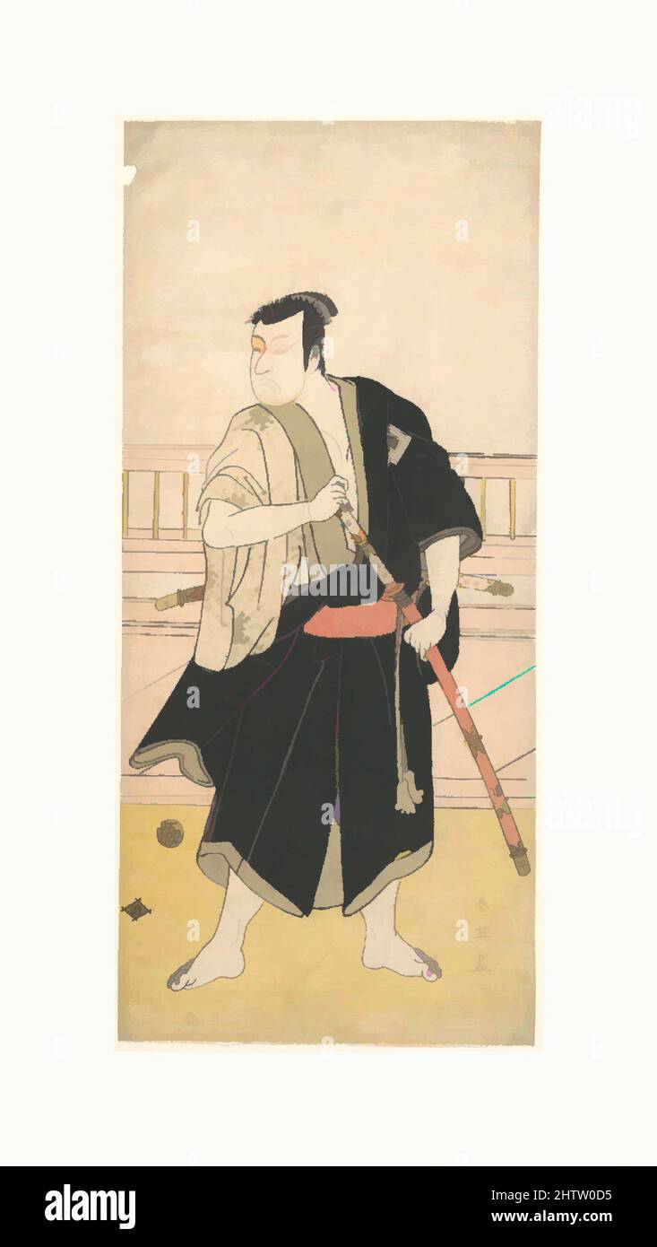 Art inspiré par Ichikawa Monosuke II, période Edo (1615–1868), env. 1790, Japon, imprimé polychrome sur bois ; encre et couleur sur papier, 12 3/8 x 5 1/2 po. (31,4 x 14 cm), Prints, Katsukawa Shun'ei (japonais, 1762–1819), la curiosité fondamentale d'Utamaro au sujet des femmes n'était limitée à personne, les œuvres classiques modernisées par Artotop avec un peu de modernité. Formes, couleur et valeur, impact visuel accrocheur sur l'art émotions par la liberté d'œuvres d'art d'une manière contemporaine. Un message intemporel qui cherche une nouvelle direction créative. Artistes qui se tournent vers le support numérique et créent le NFT Artotop Banque D'Images