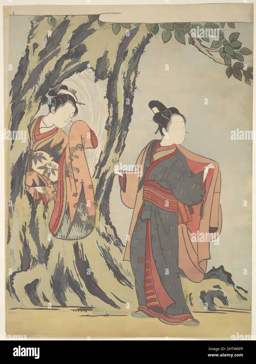 Art inspiré par deux jeunes, époque Edo (1615–1868), 1725–1770, Japon, imprimé polychrome sur bois; encre et couleur sur papier, 11 1/4 x 8 5/8 cm (28,6 x 21,9 cm), Prints, Suzuki Harunobu (japonais, 1725–1770, oeuvres classiques modernisées par Artotop avec une touche de modernité. Formes, couleur et valeur, impact visuel accrocheur sur l'art émotions par la liberté d'œuvres d'art d'une manière contemporaine. Un message intemporel qui cherche une nouvelle direction créative. Artistes qui se tournent vers le support numérique et créent le NFT Artotop Banque D'Images