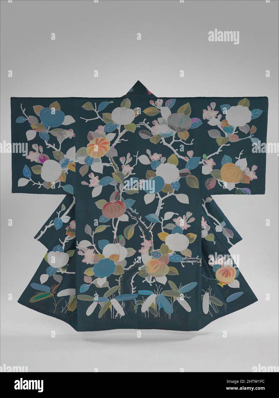 Art inspiré par 納戸平絹地橘模様夜着, Yogi Coverlet, 19th Century, Japon, Silk, 68 x 53 po (172,7 x 134,6 cm), textiles-peints et teints, oeuvres classiques modernisées par Artotop avec une touche de modernité. Formes, couleur et valeur, impact visuel accrocheur sur l'art émotions par la liberté d'œuvres d'art d'une manière contemporaine. Un message intemporel qui cherche une nouvelle direction créative. Artistes qui se tournent vers le support numérique et créent le NFT Artotop Banque D'Images