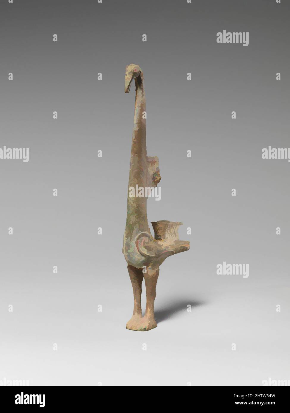 Art inspiré par Bird, dynastie Zhou de la fin de l'est (770–256 av. J.-C.), Chine, Bronze, H. 6 1/16 po. (15,4 cm), Metalwork, oeuvres classiques modernisées par Artotop avec une touche de modernité. Formes, couleur et valeur, impact visuel accrocheur sur l'art émotions par la liberté d'œuvres d'art d'une manière contemporaine. Un message intemporel qui cherche une nouvelle direction créative. Artistes qui se tournent vers le support numérique et créent le NFT Artotop Banque D'Images