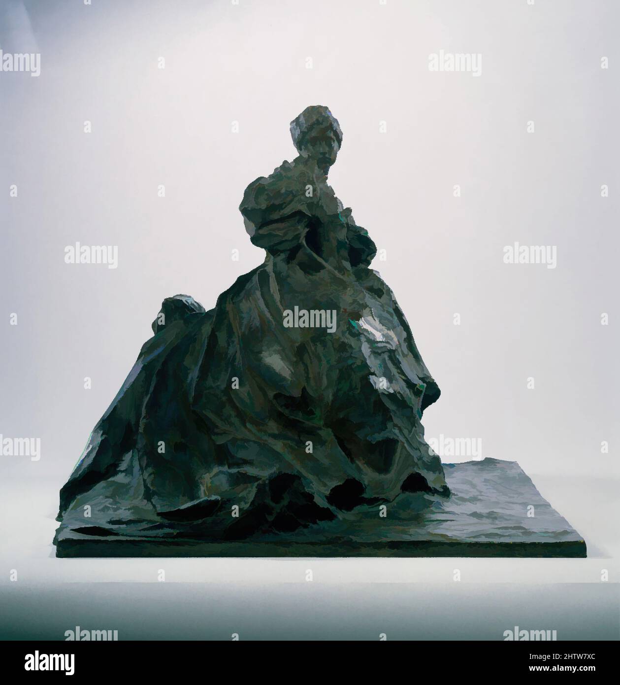 Art inspiré par Mme. Anerheimer, 1897, russe, bronze, hauteur : 17 7/16 po (44,3 cm), Sculpture-Bronze, Prince Paul Troubetzkoy (russe (né en Italie), intra 1866–1938 SSuna di Novara), Troubetzkoy, d'une famille noble russe, est né et formé en Italie. Plus tard, il a travaillé en Russie, les œuvres classiques modernisées par Artotop avec un peu de modernité. Formes, couleur et valeur, impact visuel accrocheur sur l'art émotions par la liberté d'œuvres d'art d'une manière contemporaine. Un message intemporel qui cherche une nouvelle direction créative. Artistes qui se tournent vers le support numérique et créent le NFT Artotop Banque D'Images