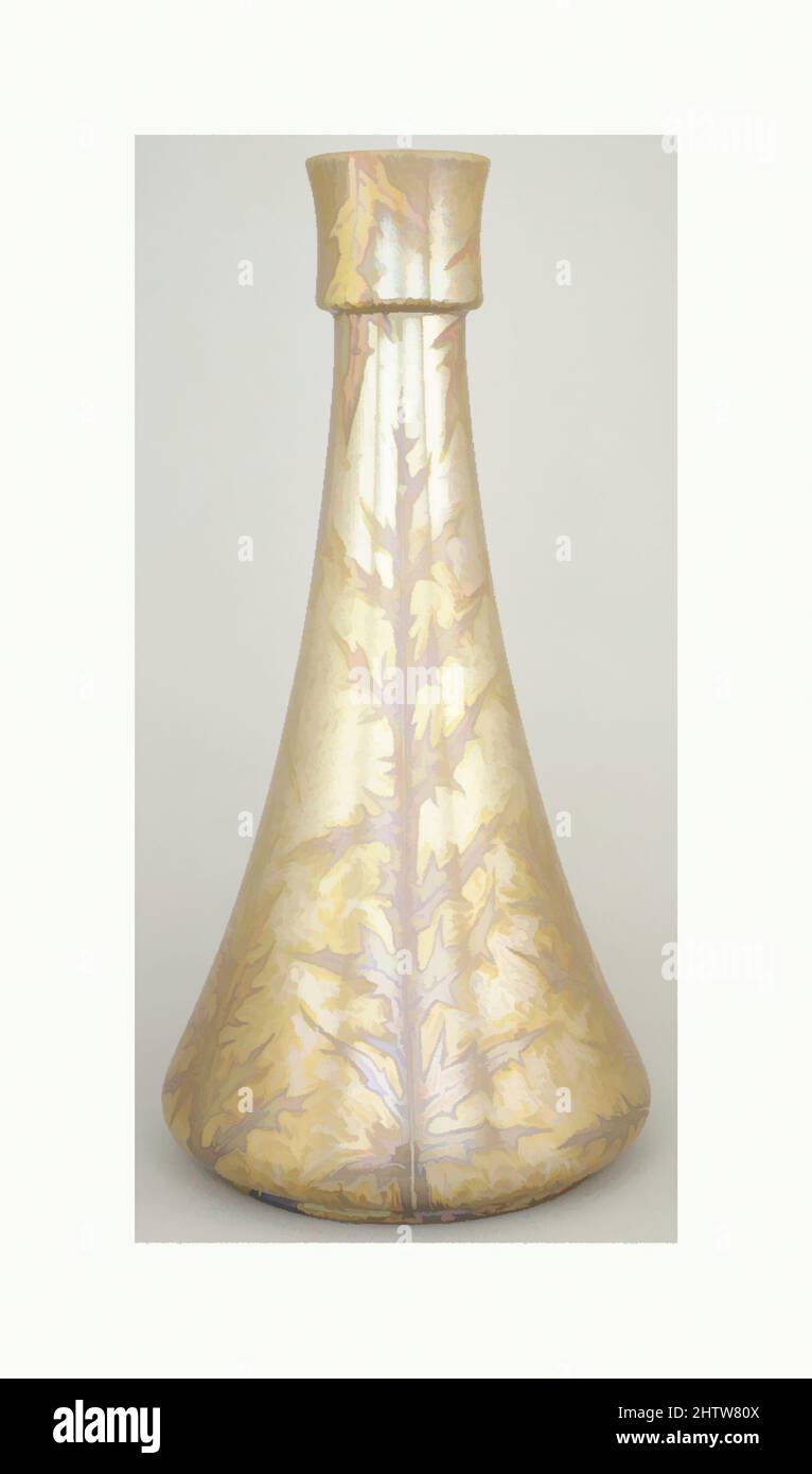 Art inspiré par vase, Clément Massier (français, env. 1845–1917), env. 1900, Français, Golfe-Juan, faïence, hauteur: 18 1/2 po. (47 cm), céramique-poterie, Clément Massier (français, env. 1845–1917, œuvres classiques modernisées par Artotop avec une touche de modernité. Formes, couleur et valeur, impact visuel accrocheur sur l'art émotions par la liberté d'œuvres d'art d'une manière contemporaine. Un message intemporel qui cherche une nouvelle direction créative. Artistes qui se tournent vers le support numérique et créent le NFT Artotop Banque D'Images