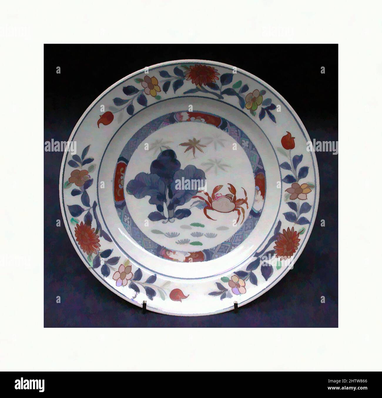 Art inspiré par Soup plate, 1700–1750, japonais, pour le marché européen, porcelaine à pâte dure, Diamètre : 8 3/16 po (20,8 cm), céramique-porcelaine-exportation, oeuvres classiques modernisées par Artotop avec une touche de modernité. Formes, couleur et valeur, impact visuel accrocheur sur l'art émotions par la liberté d'œuvres d'art d'une manière contemporaine. Un message intemporel qui cherche une nouvelle direction créative. Artistes qui se tournent vers le support numérique et créent le NFT Artotop Banque D'Images